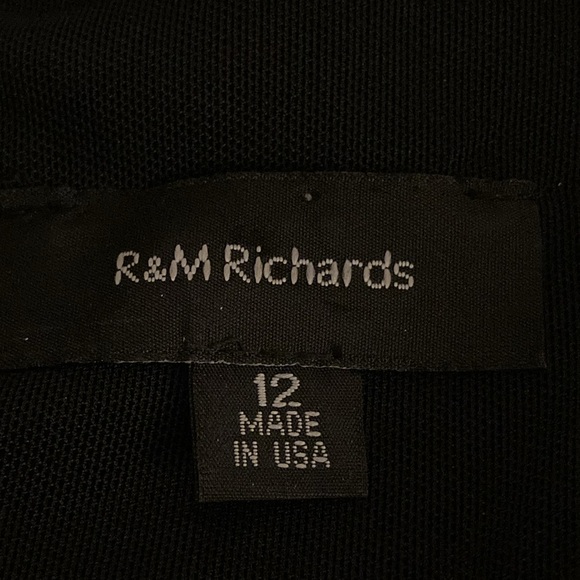 NWOT - R&M Richards New York Black Lace Sleeveless Sequinned Dress - Sz 12 - Picture 2 of 12